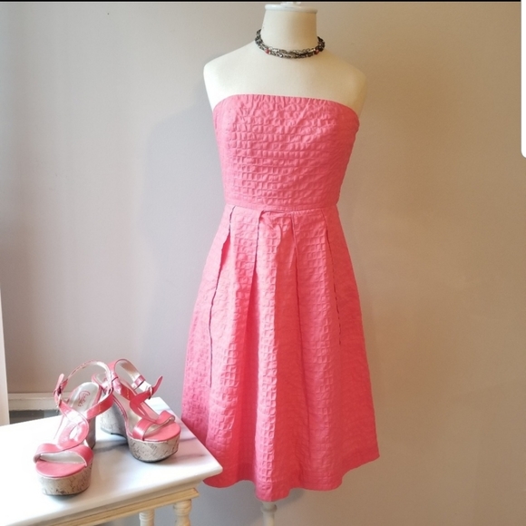 J. Crew - Fit and Flare Strapless Cotton Dress - Picture 1 of 8